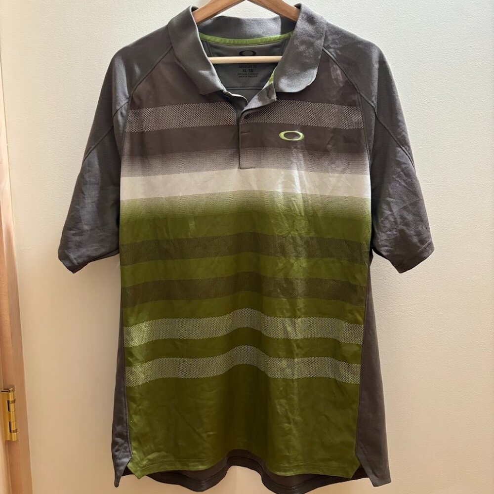 Lime Green and Grey Oakley and John Deer Activewear Polo